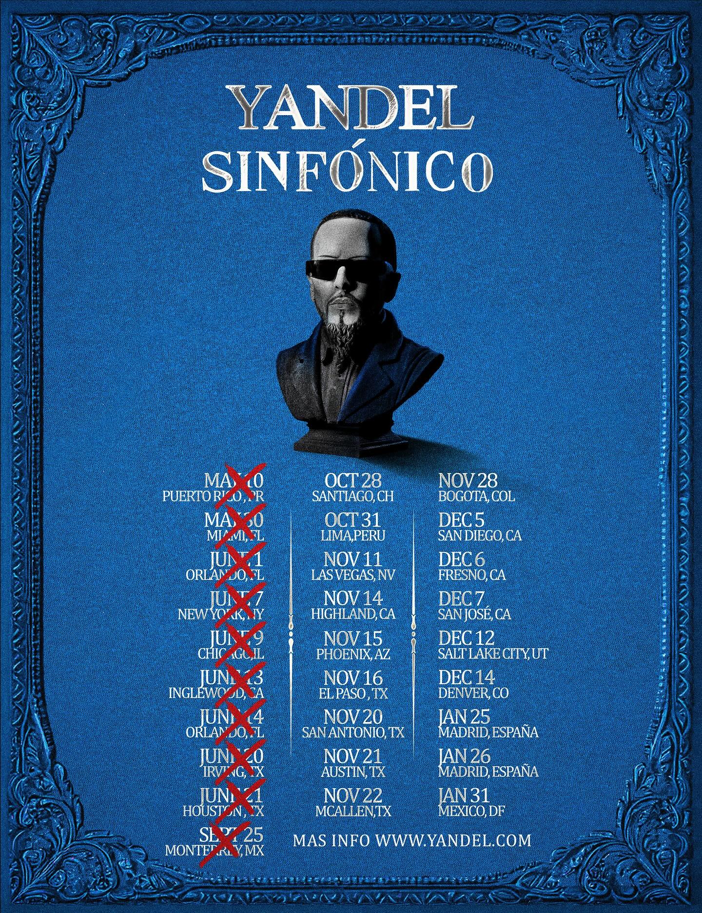Yandel SINFÓNICO USA Tour Poster 2025